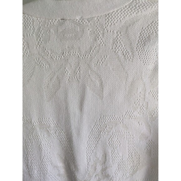 NWT Chico's Tonal Jacquard Cardigan Women's 4 Ivory Longline Open Front Textured - Picture 10 of 12